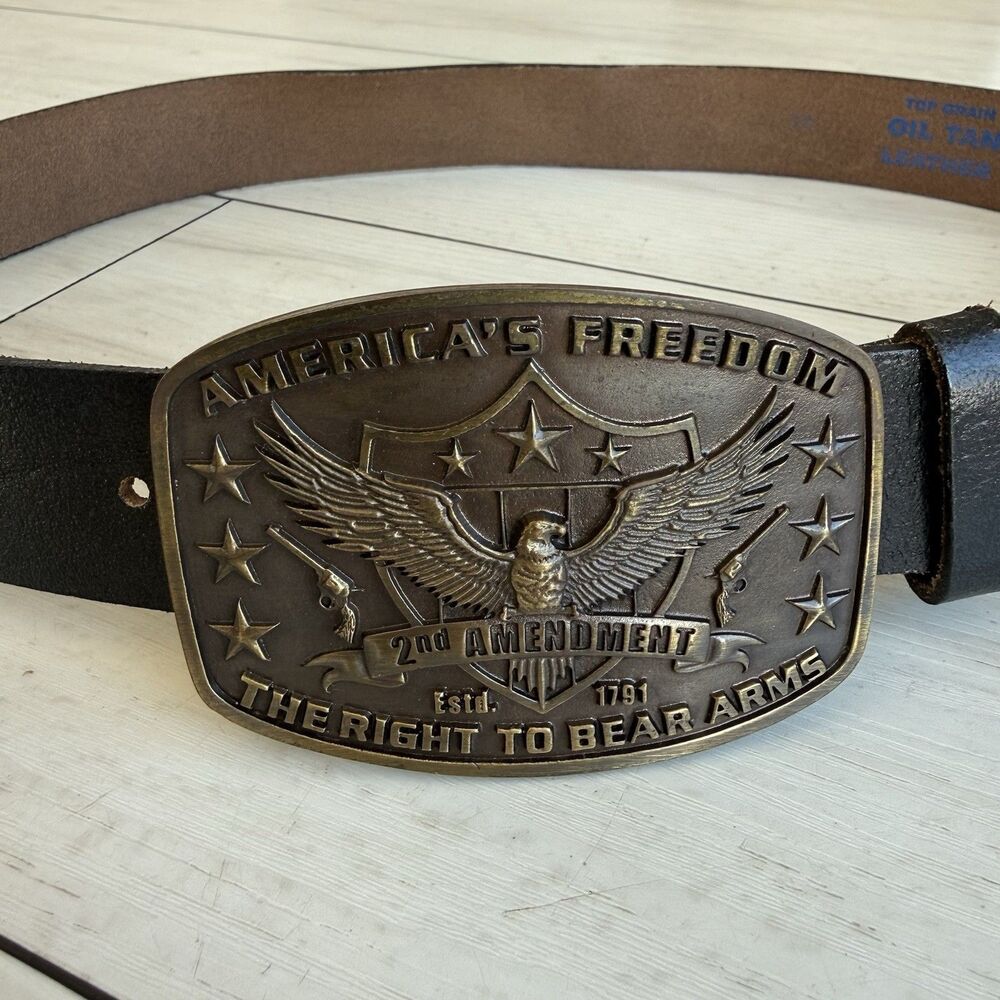 2nd Amendment Americas Freedom Gun Rights Montana Silversmiths Mens Belt Size 36